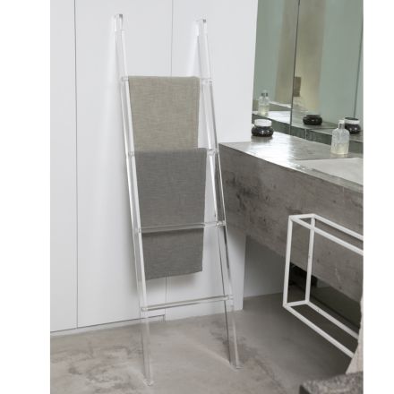 Transparent Acrylic Crystal Bathroom Towel Holder Ladder - Smart Viadurini