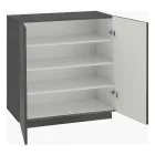 2-Door Shoe Cabinet in Sustainable White or Slate Melamine Wood - Joris Viadurini