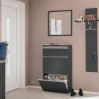 Shoe Cabinet White or Anthracite 3 Doors Sustainable Wood Design - Emanuelito Viadurini