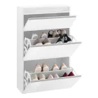 Shoe Cabinet White or Anthracite 3 Doors Sustainable Wood Design - Emanuelito Viadurini