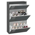 Shoe Cabinet White or Anthracite 3 Doors Sustainable Wood Design - Emanuelito Viadurini