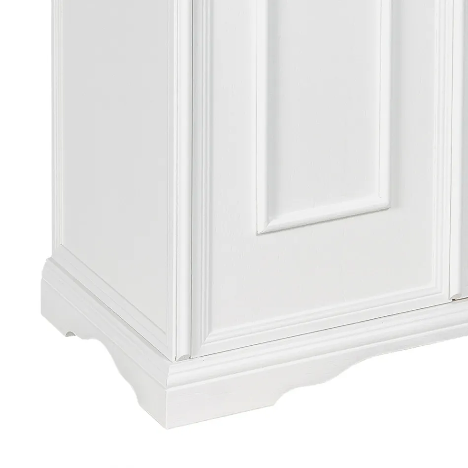 Shoe cabinet with 1 drawer and 2 wooden doors Made in Italy - Lasa Viadurini