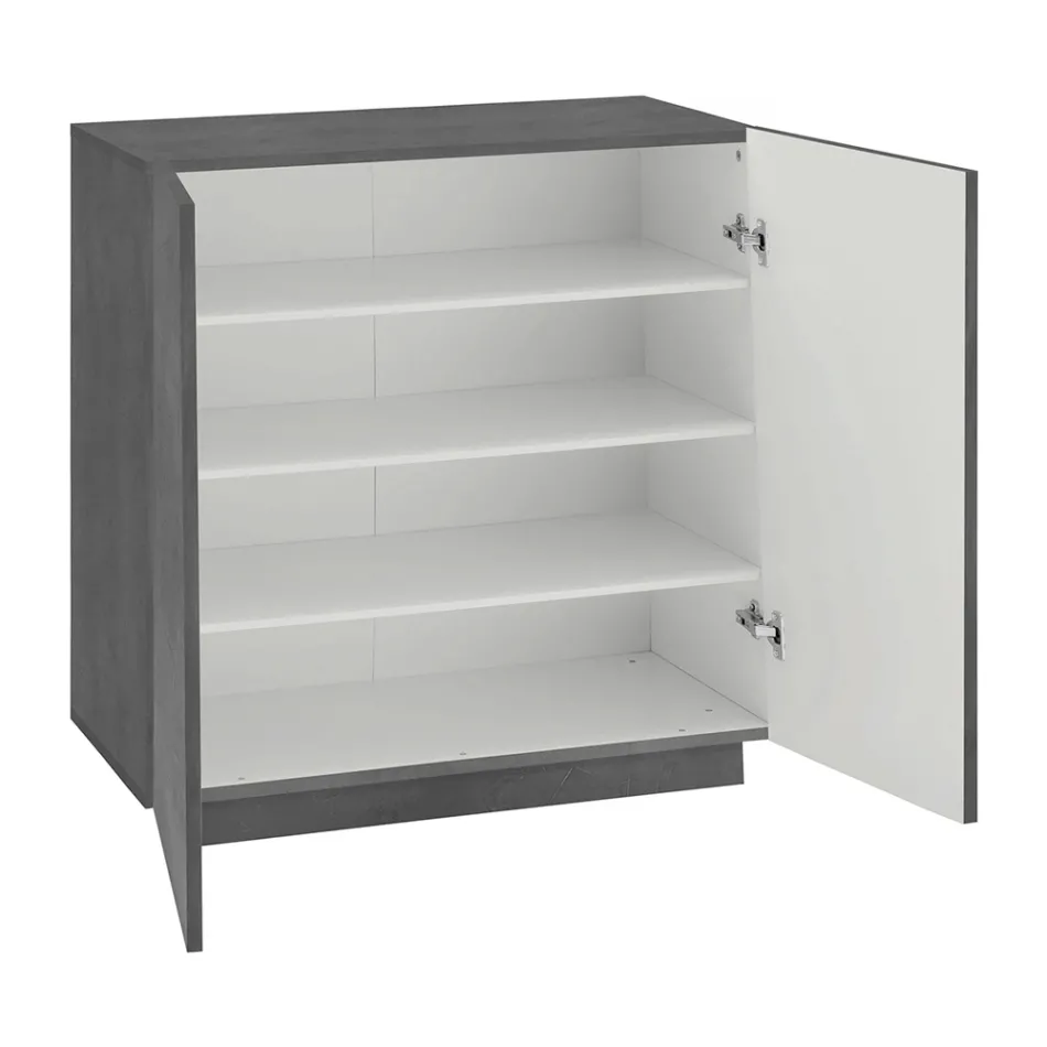 Shoe Cabinet for Living Room with 2 Doors in Melamine Made in Italy - Popilio Viadurini