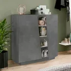 Shoe Cabinet for Living Room with 2 Doors in Melamine Made in Italy - Popilio Viadurini