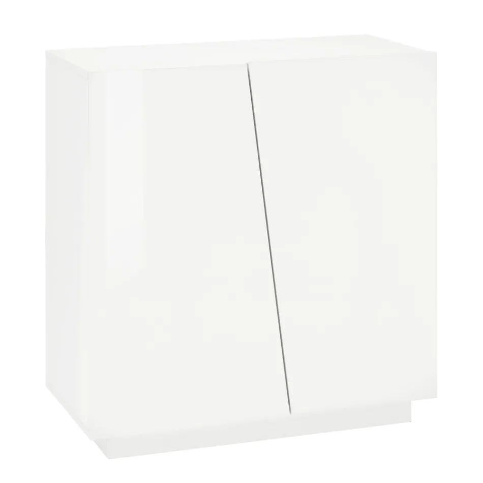 Shoe Cabinet for Living Room with 2 Doors in Melamine Made in Italy - Popilio Viadurini