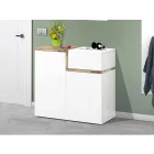 Entrance Shoe Rack 3 or 4 Doors in White Wood and Slate or Maple - Tiscali Viadurini