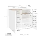 Entrance Shoe Rack 3 or 4 Doors in White Wood and Slate or Maple - Tiscali Viadurini