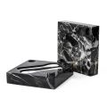 Caviar Box with Spoons in Carrara Marble Portoro - Jerry