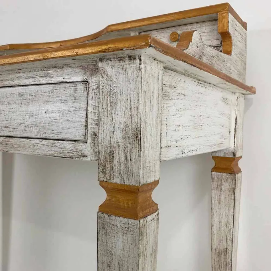 Handmade Writing Desk in Solid Wood with 4 Drawers Made in Italy - Amela Viadurini