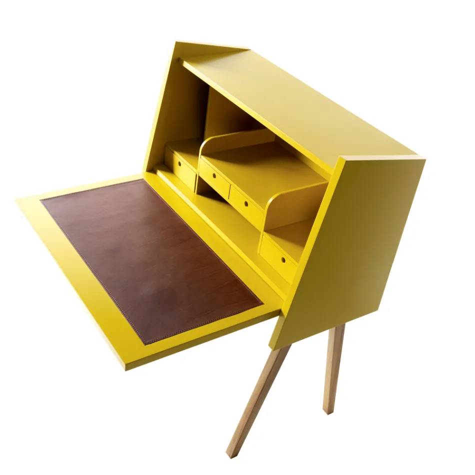 Modern design writing desk in plywood Grilli Hemingway made Italy Viadurini