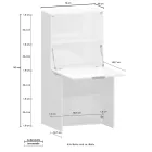 Modern White Wall Desk in Polished Wood Italian Design - Ghero Viadurini