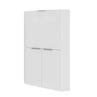 White Modern Corner Desk in Polished Wood Italian Design - Ghero Viadurini