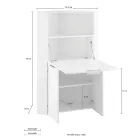 White Modern Corner Desk in Polished Wood Italian Design - Ghero Viadurini