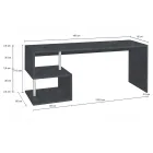 White or Slate Desk in Italian Design Wood 3 Sizes - Michel Viadurini