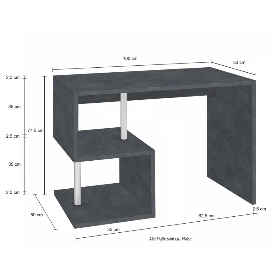 White or Slate Desk in Italian Design Wood 3 Sizes - Michel Viadurini
