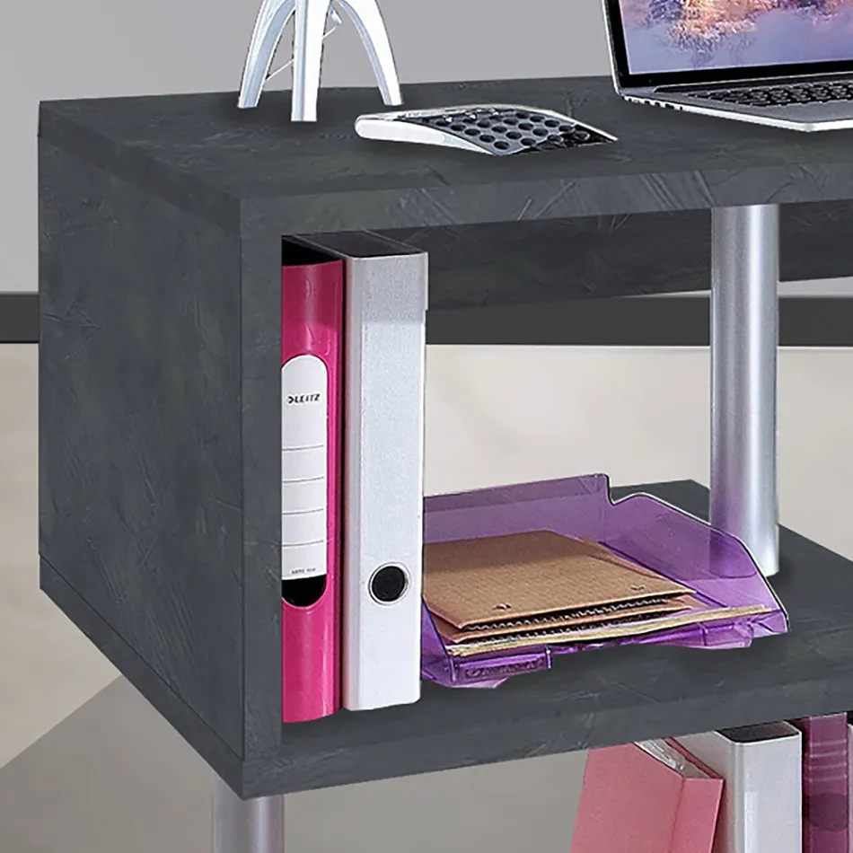 White or Slate Desk in Italian Design Wood 3 Sizes - Michel Viadurini