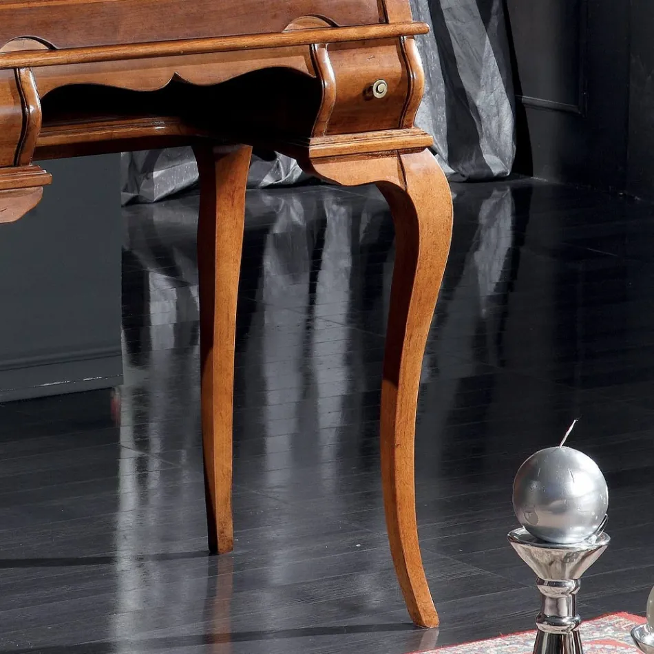 Classic Desk 5 Drawers in Wood and Inlays Made in Italy - Hastings Viadurini