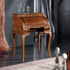 Classic Desk 5 Drawers in Wood and Inlays Made in Italy - Hastings Viadurini