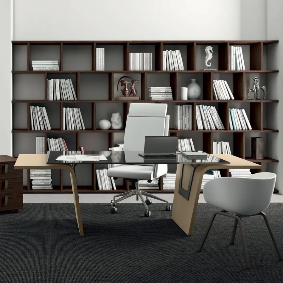 Desk with glass top Andrea Stramigioli - Frafalla Viadurini