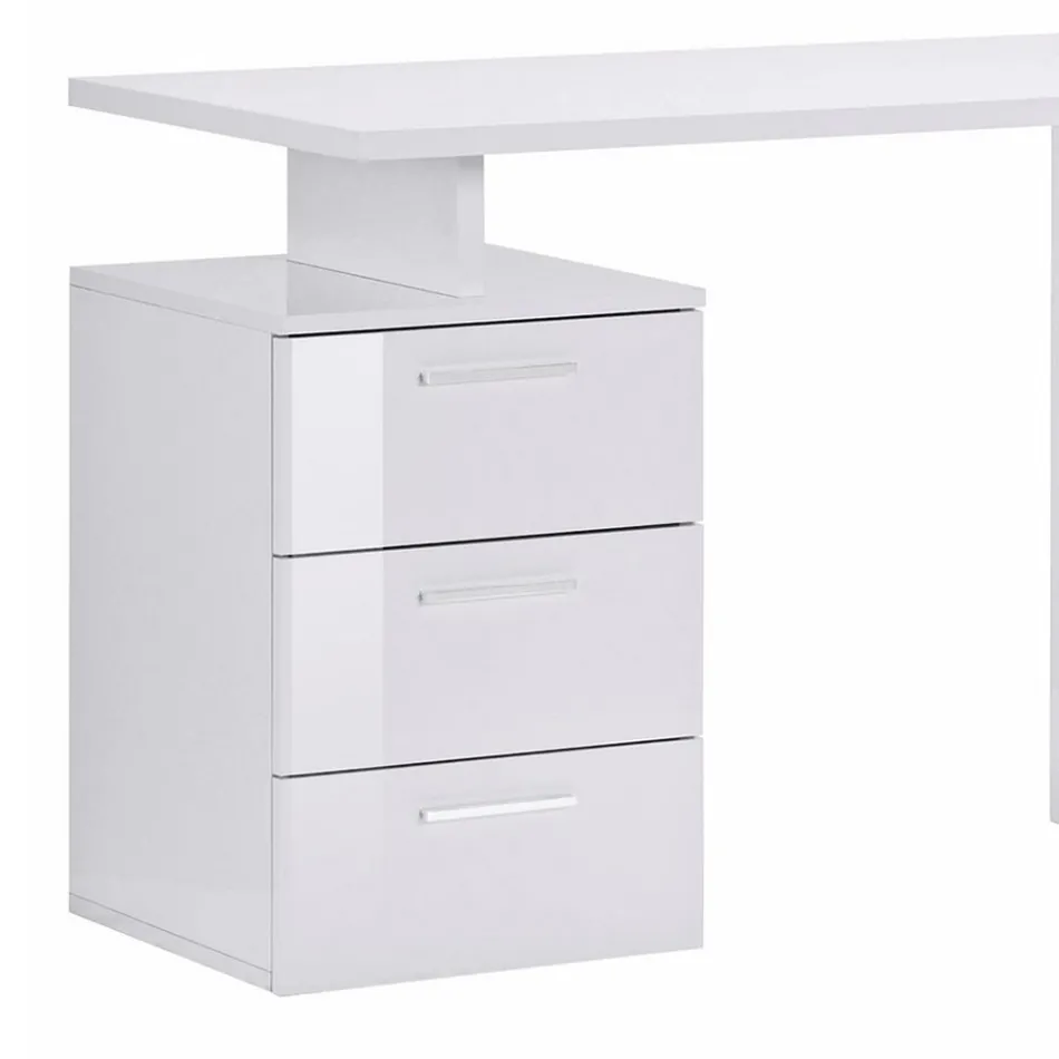 Angular Office Desk in Melamine Wood 2 Finishes - Analuisa Viadurini