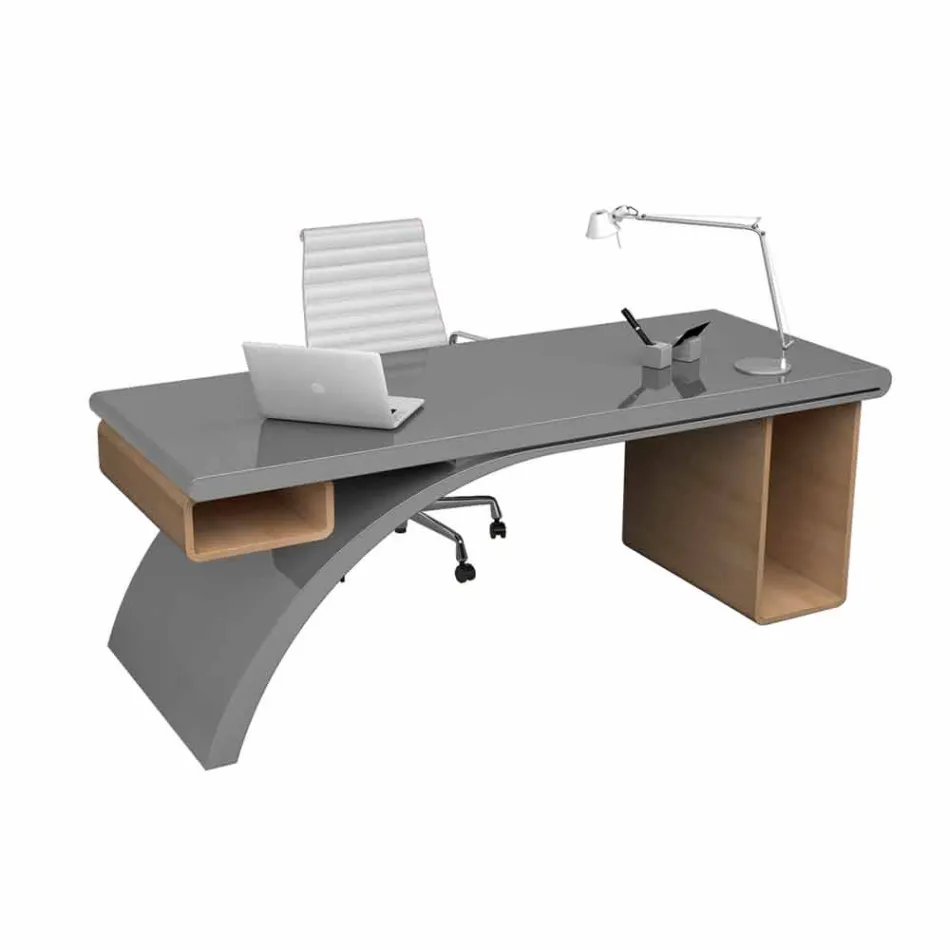 Wooden office desk and Adamantx® Bridge, made in Italy Viadurini