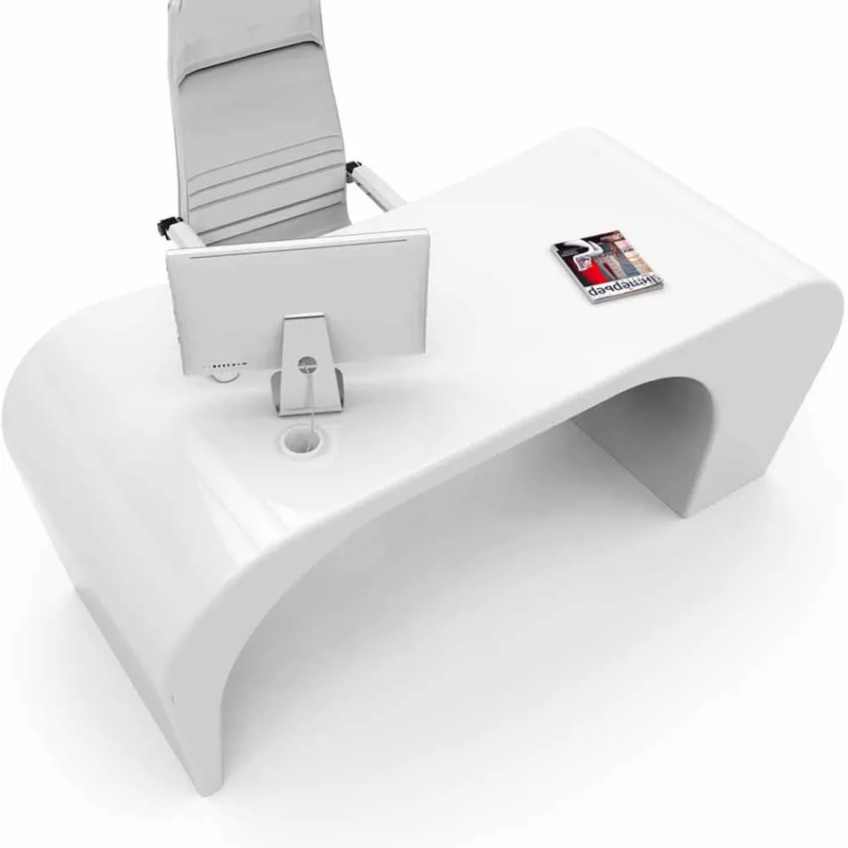 Modern office desk made in Italy, Miglianico Viadurini