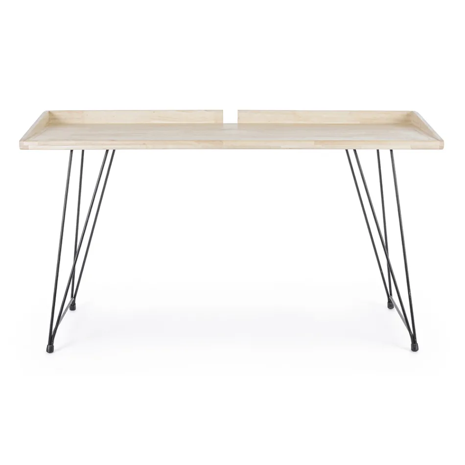 Design Desk in Steel and Wood Top Insudtrial Style - Secretary Viadurini