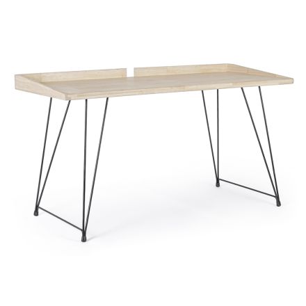 Design Desk in Steel and Wood Top Insudtrial Style - Secretary Viadurini