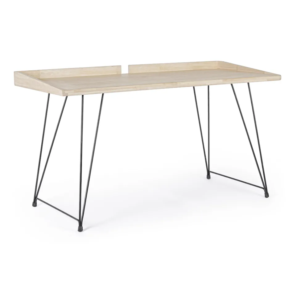 Design Desk in Steel and Wood Top Insudtrial Style - Secretary Viadurini