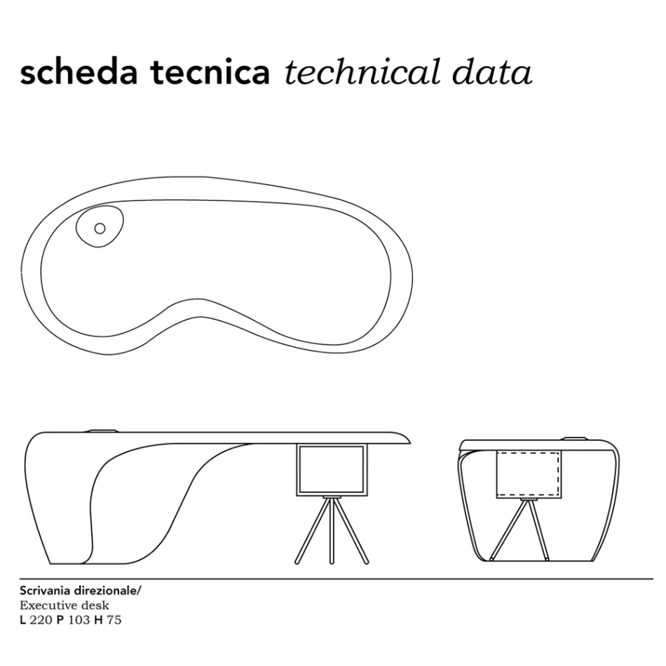 Executive desk by Karim Rashid in polyurethane in various finishes - James Viadurini