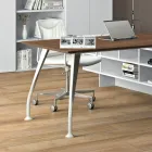 Melamine desk with open cabinet - Serio Viadurini