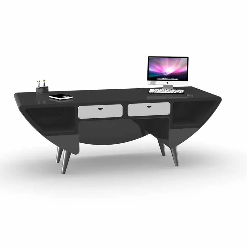 Modern office desk made in Italy, Milis Viadurini