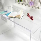 Modern desk in transparent plexiglass produced in Italy, Barga Viadurini