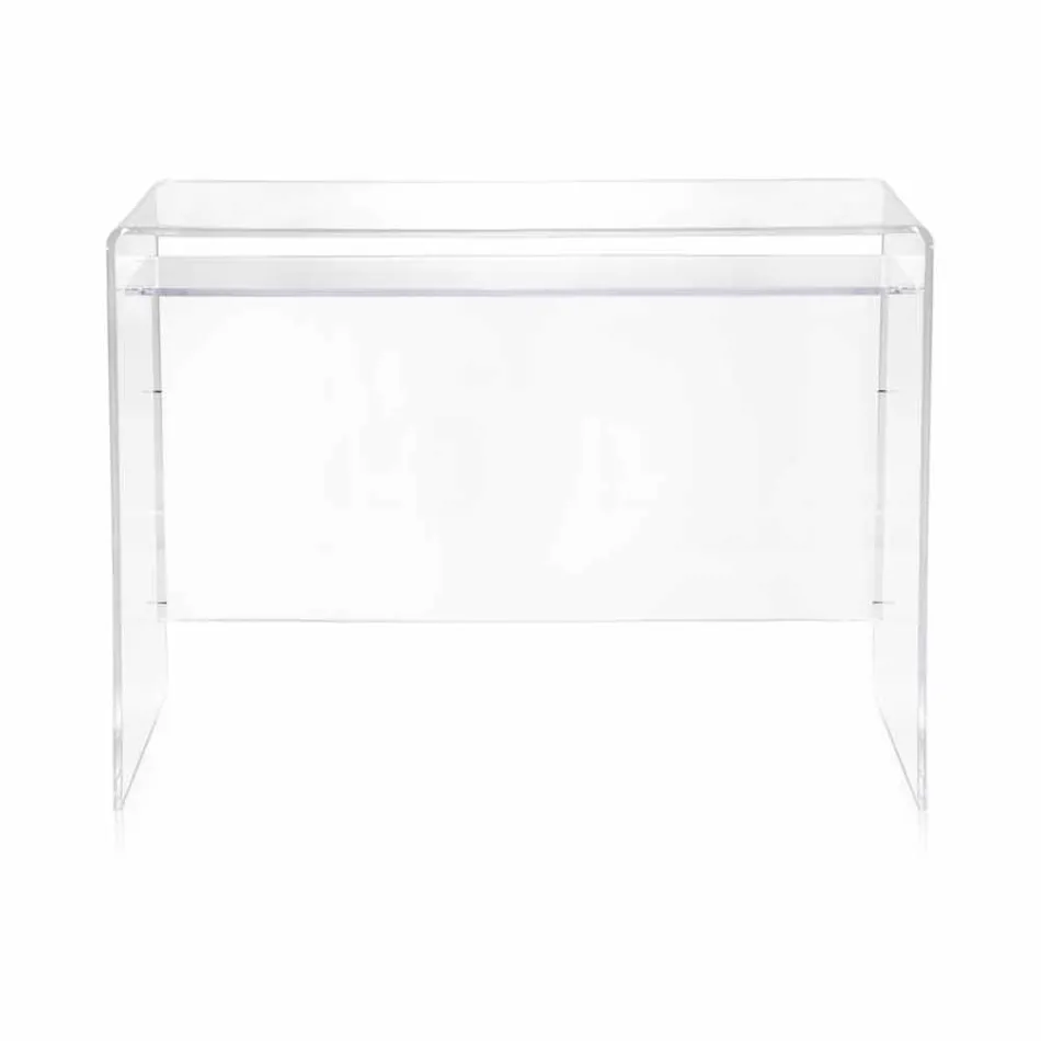 Modern desk in transparent plexiglass produced in Italy, Barga Viadurini