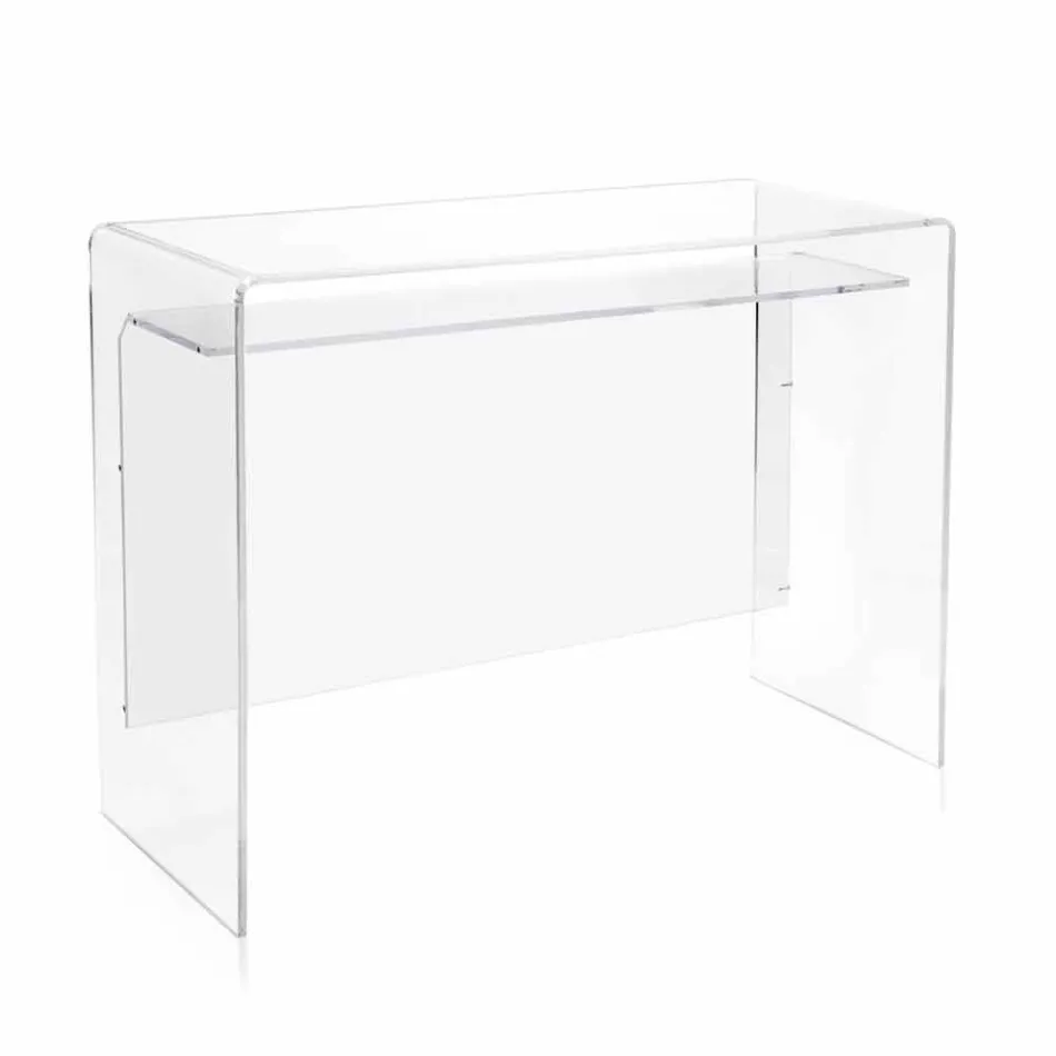 Modern desk in transparent plexiglass produced in Italy, Barga Viadurini