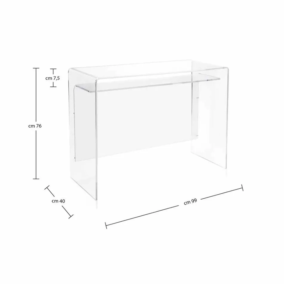 Modern desk in transparent plexiglass produced in Italy, Barga Viadurini