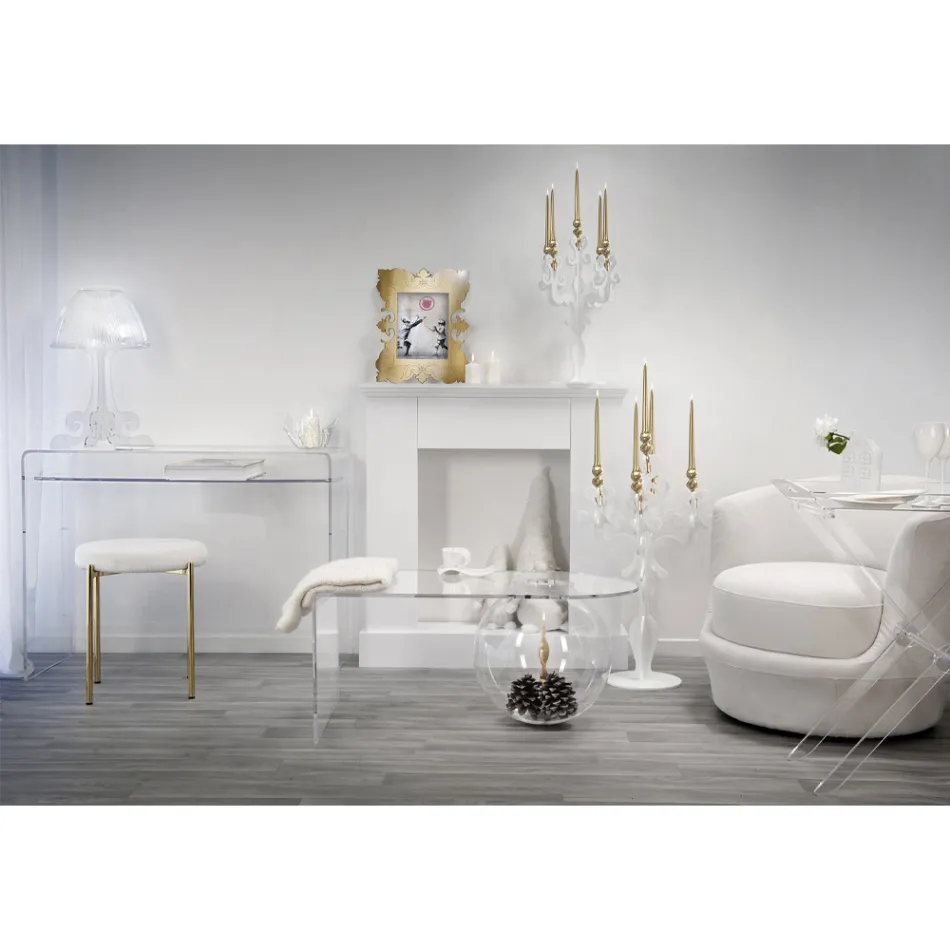 Modern desk in transparent plexiglass produced in Italy, Barga Viadurini