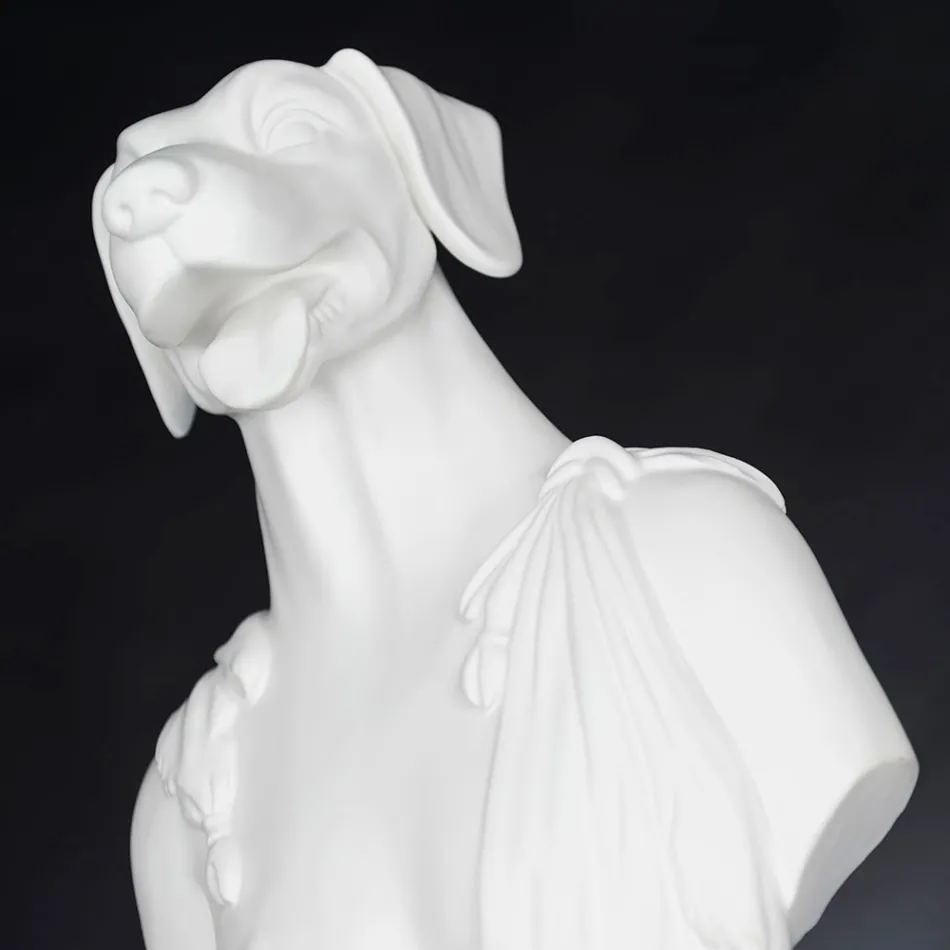 White handcrafted ceramic sculpture 100% Made in Italy Fabas 1 Viadurini