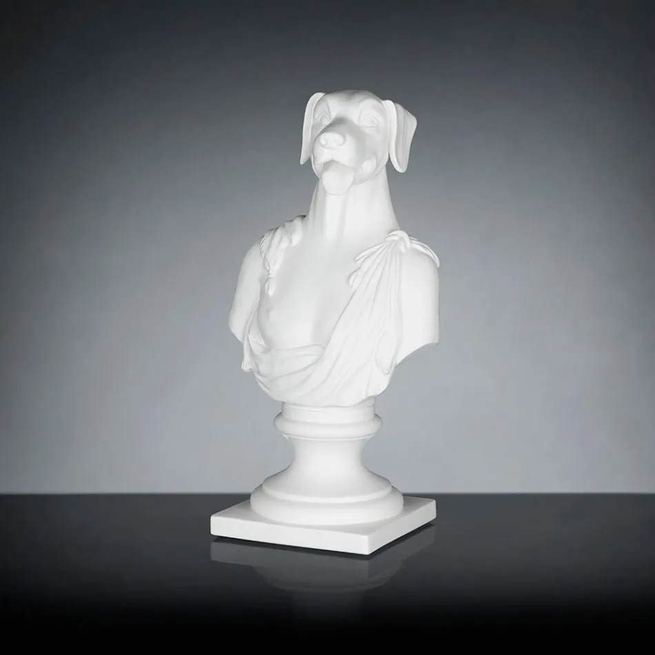 White handcrafted ceramic sculpture 100% Made in Italy Fabas 1 Viadurini