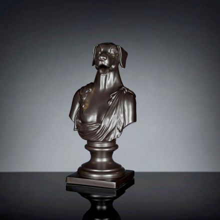 Black artisan ceramic sculpture 100% Made in Italy Fabas 2 Viadurini