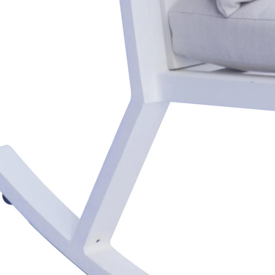 Outdoor Aluminum Rocking Chair with Padded Cushion - Brontolo Viadurini