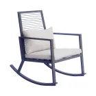 Outdoor Aluminum Rocking Chair with Padded Cushion - Brontolo Viadurini