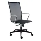 High Ergonomic Swivel Office Chair with Wheels and Armrests - Filanna Viadurini