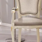 Head of the Table Chair in Wood Upholstered in Fabric Made in Italy - Majesty Viadurini