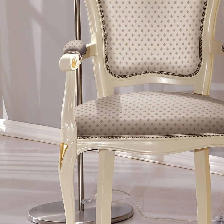 Head of the Table Chair in Wood Upholstered in Fabric Made in Italy - Majesty Viadurini