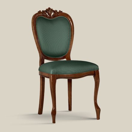 Classic Chair in Walnut or Gold Upholstered Wood Made in Italy - Imperator Viadurini