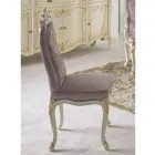 Classic Chair White Wood and Upholstered Fabric Made in Italy - Baroque Viadurini