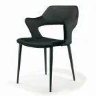 Chair with Armrests Fully Upholstered and Steel Legs - Ravenna Viadurini