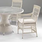 Outdoor Chair with Armrests in Polyrattan - Gigi Viadurini