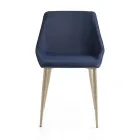 Chair with Metal Legs and Monocoque Fabric Seat Made in Italy - Hinata Viadurini